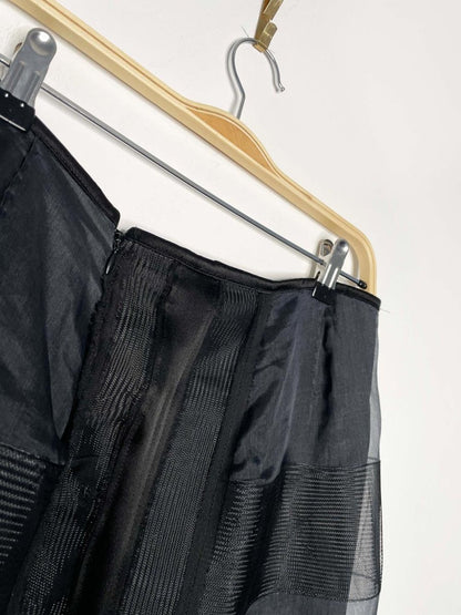 alberta ferretti 100% silk goth tiered organza lace ruffle maxi skirt - good market thrift store