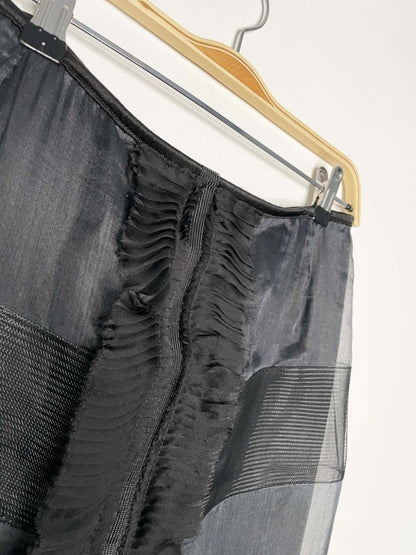 alberta ferretti 100% silk goth tiered organza lace ruffle maxi skirt - good market thrift store