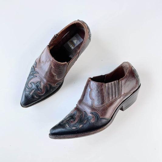 vintage 90s aldo x sancho western ankle boot