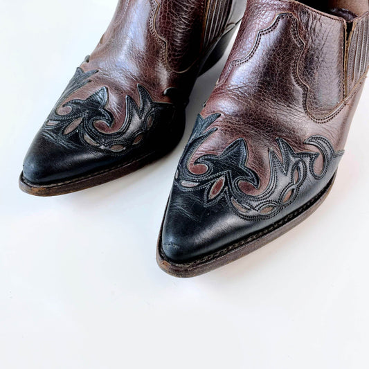 vintage 90s aldo x sancho western ankle boot