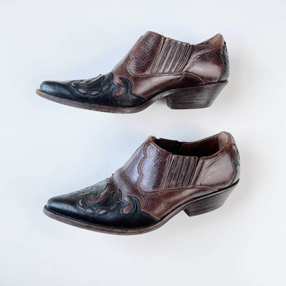 vintage 90s aldo x sancho western ankle boot