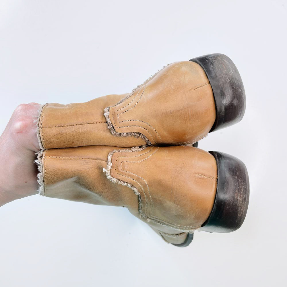 y2k aldo square toe western short boot