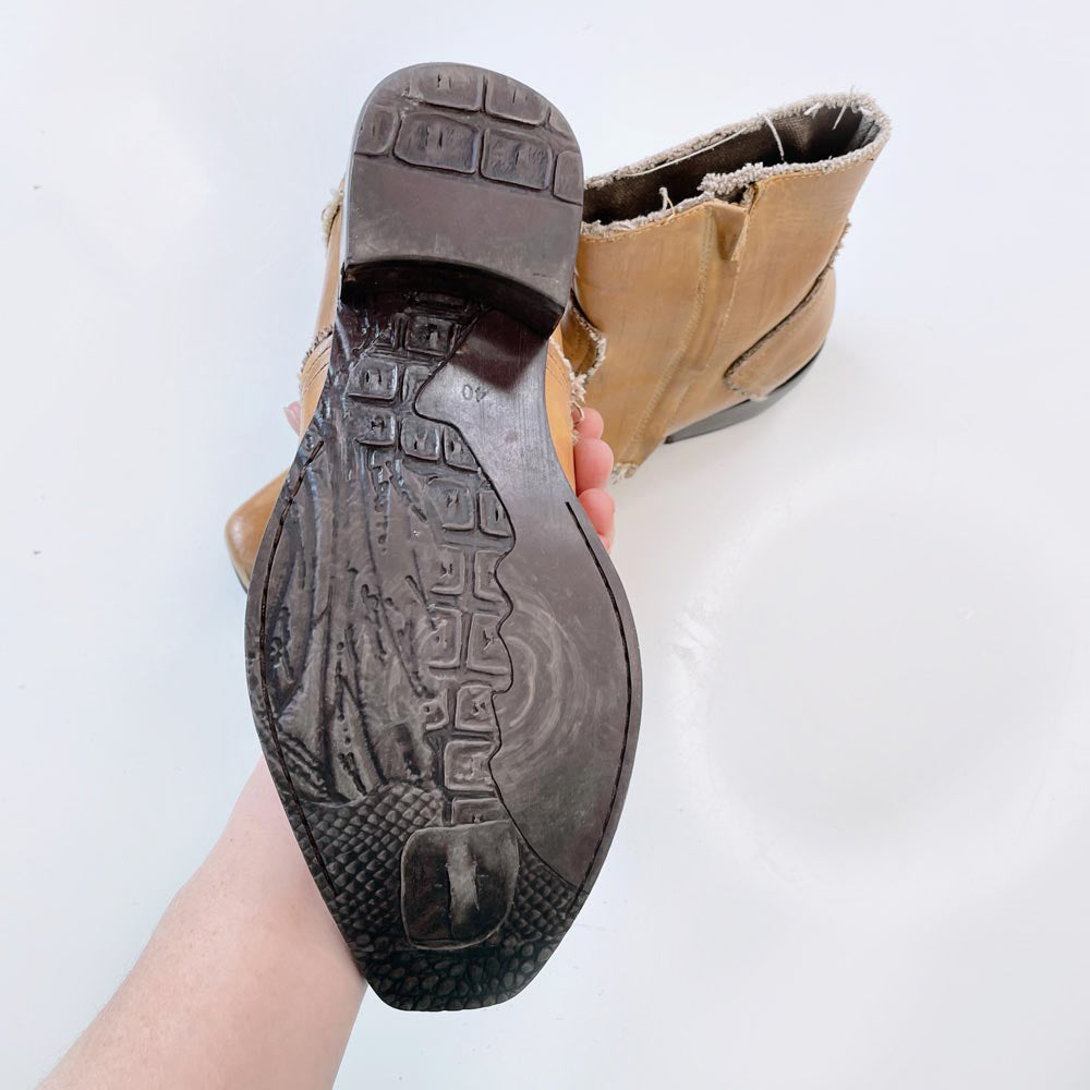 y2k aldo square toe western short boot