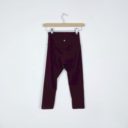 lululemon align crop dark adobe - size 4