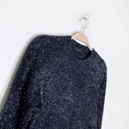 all saints fuzzy black sparkle dress - size medium