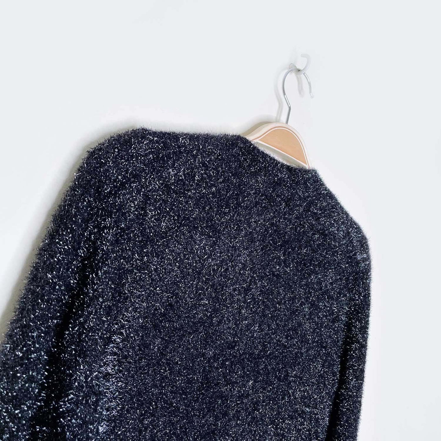 all saints fuzzy black sparkle dress - size medium