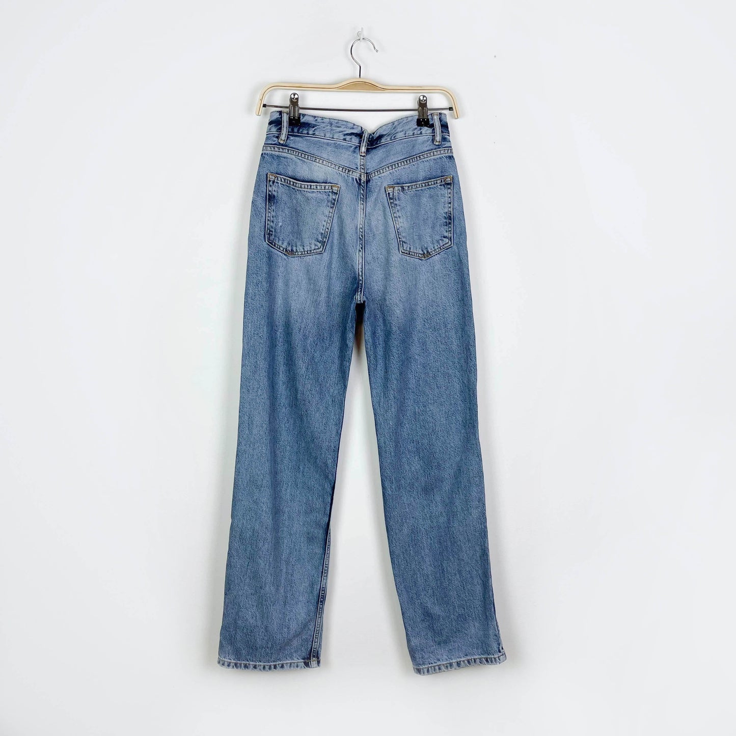 all saints ash boyfriend jeans straight distressed - size 25