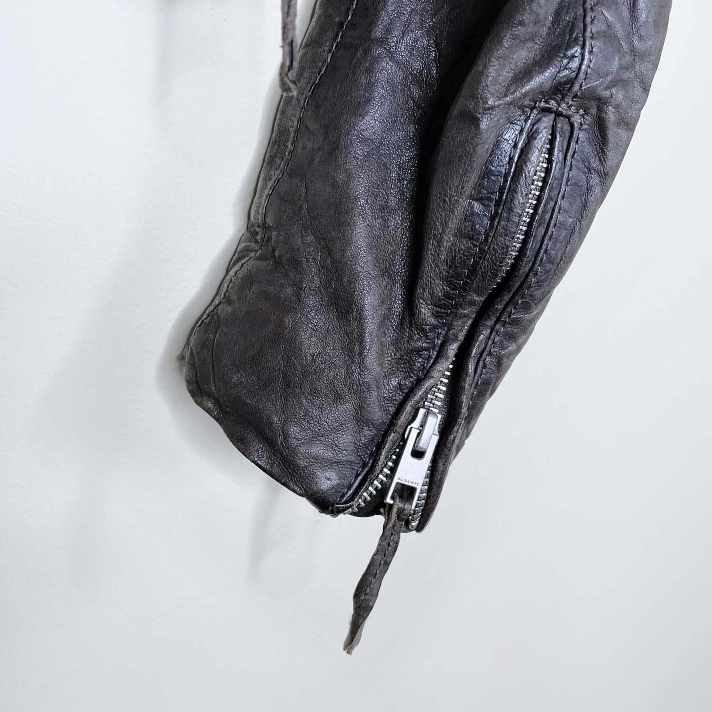 all saints quilted leather biker jacket - size 4