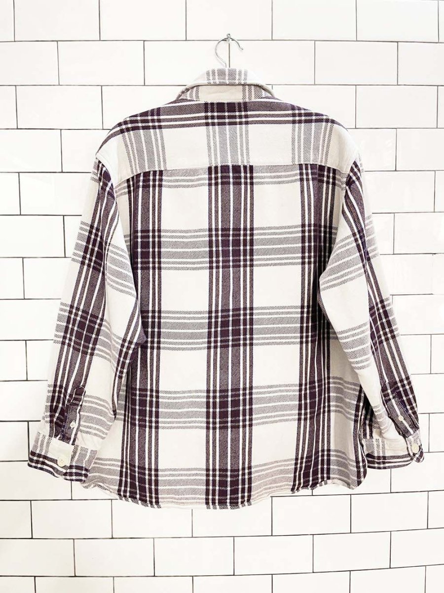 all saints bluefield thick flannel long sleeve shirt - good market thrift store