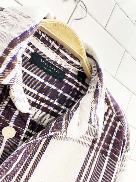 all saints bluefield thick flannel long sleeve shirt - good market thrift store