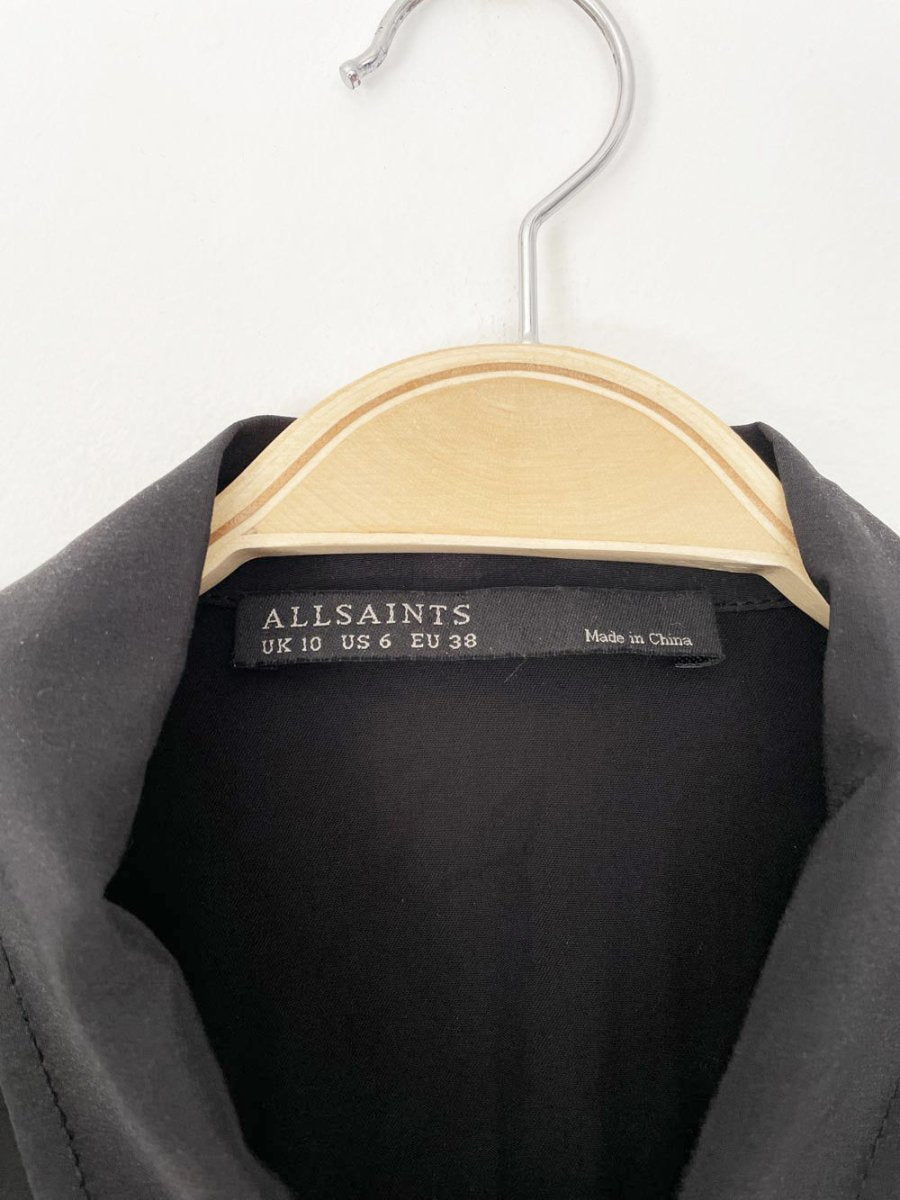 all saints libra 100% silk combo snap button shirt - good market thrift store
