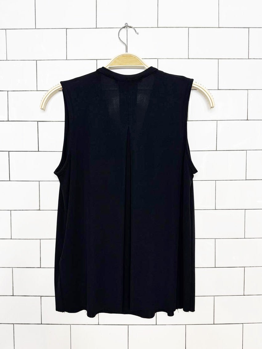 all saints nero mesh drape sleeveless zip top - good market thrift store