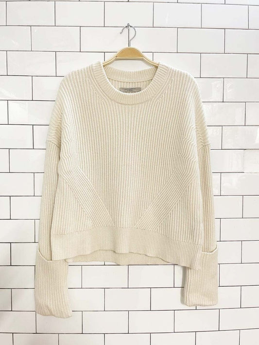 all saints wool - cashmere knit pierce boxy sweater - good market thrift store