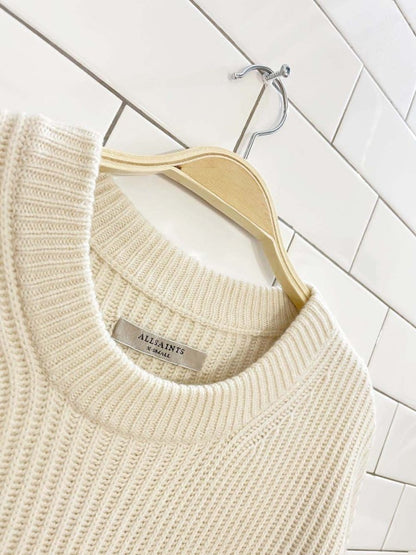 all saints wool - cashmere knit pierce boxy sweater - good market thrift store