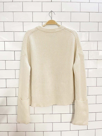 all saints wool - cashmere knit pierce boxy sweater - good market thrift store