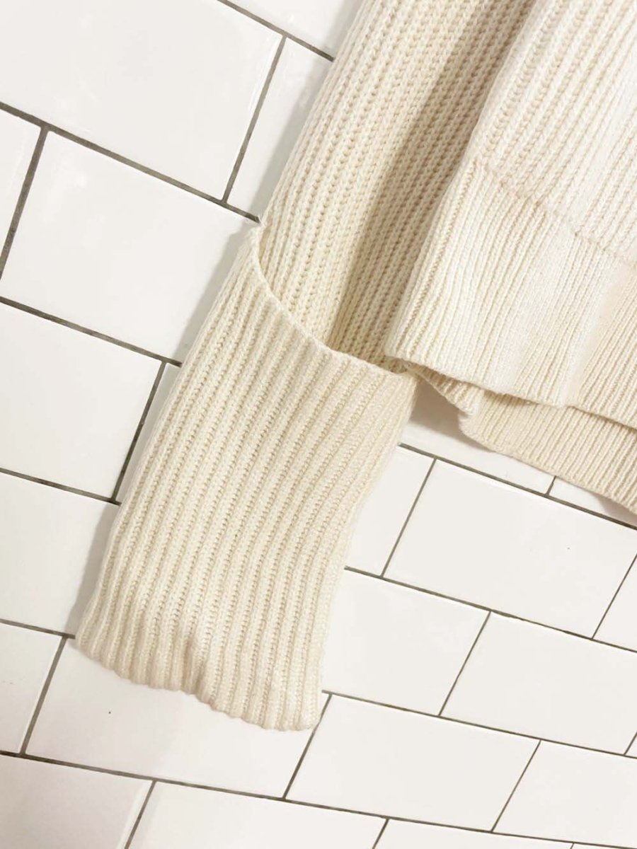 all saints wool - cashmere knit pierce boxy sweater - good market thrift store