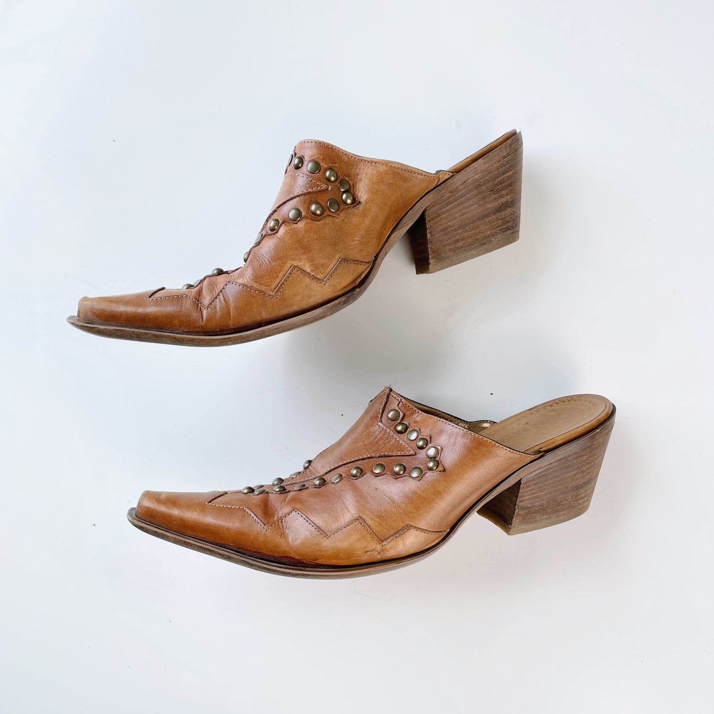 vintage patapata studded western leather mule