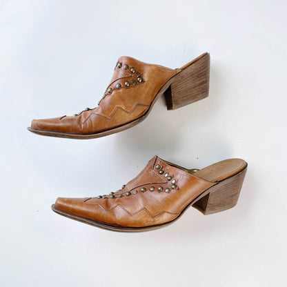vintage patapata studded western leather mule