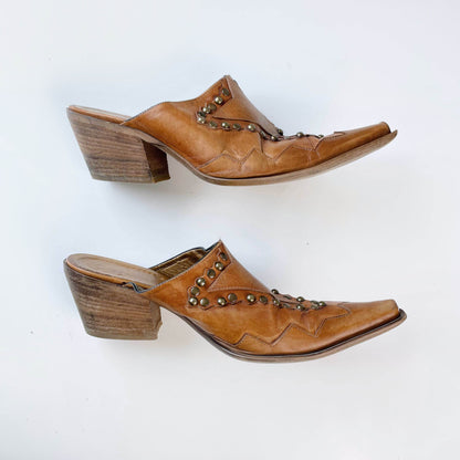 vintage patapata studded western leather mule