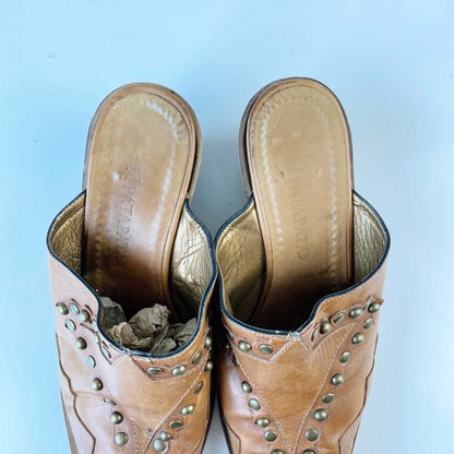 vintage patapata studded western leather mule
