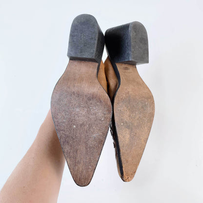 vintage patapata studded western leather mule