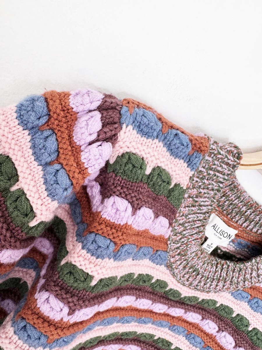 allison new york 2026 adelle chunky knit puff sleeve sweater - good market thrift store