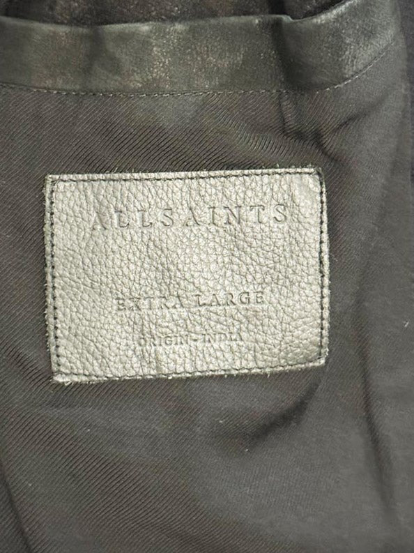 allsaints graft lamb suede leather elbow patch blazer jacket - good market thrift store