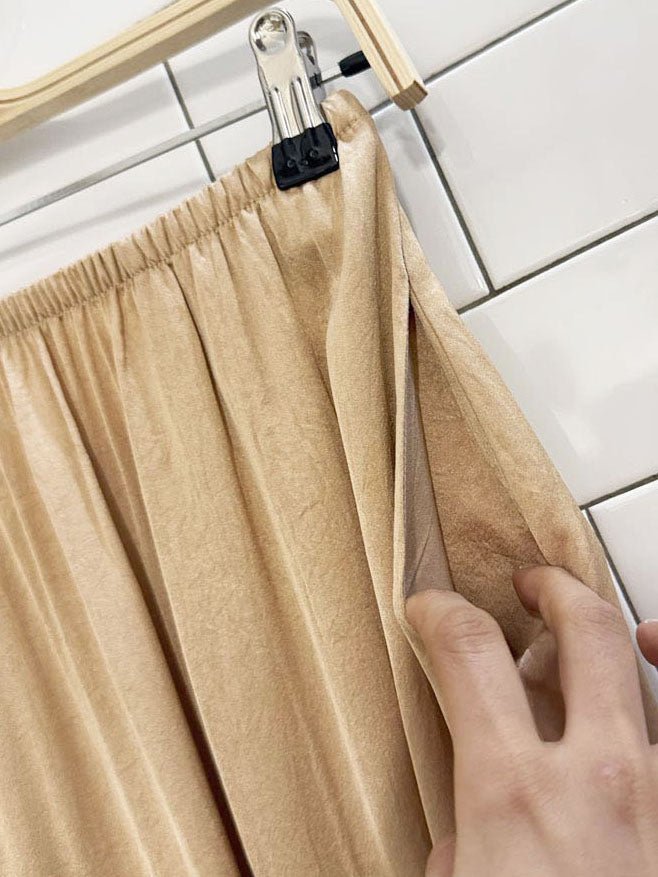 american vintage satin midi - maxi skirt - good market thrift store