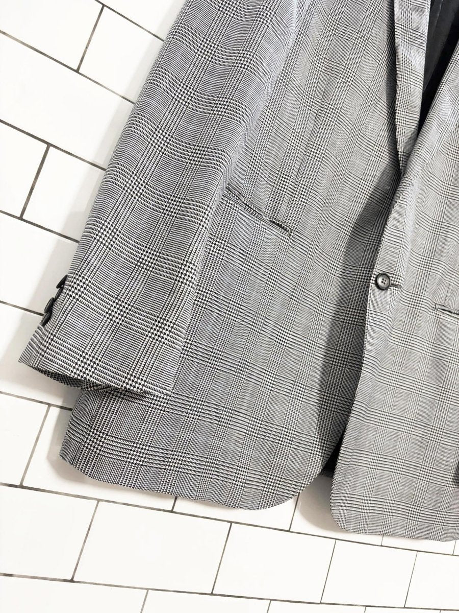 andrew fezza wool - bamboo glen check menswear blazer - good market thrift store