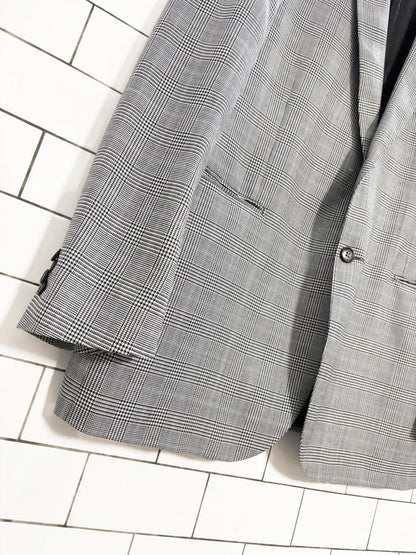 andrew fezza wool - bamboo glen check menswear blazer - good market thrift store