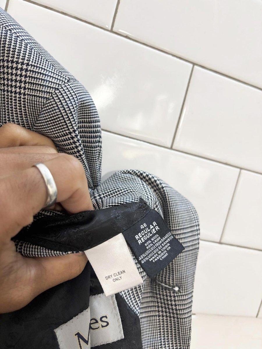 andrew fezza wool - bamboo glen check menswear blazer - good market thrift store