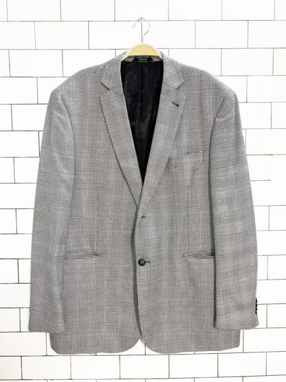 andrew fezza wool - bamboo glen check menswear blazer - good market thrift store