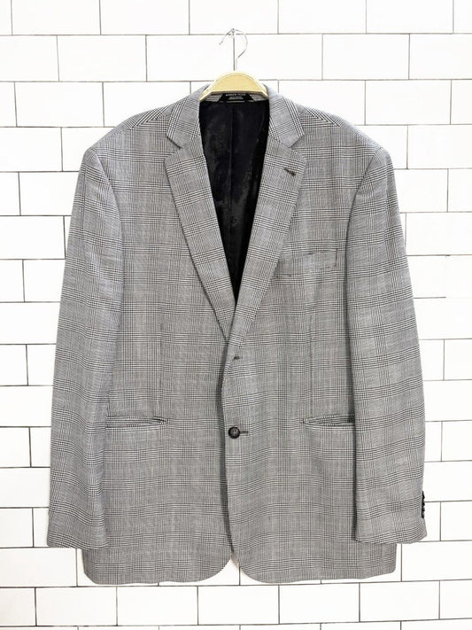 andrew fezza wool - bamboo glen check menswear blazer - good market thrift store