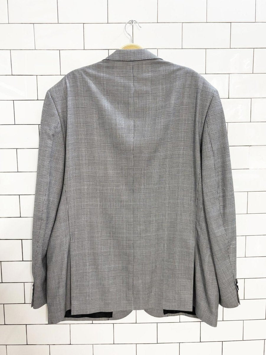 andrew fezza wool - bamboo glen check menswear blazer - good market thrift store
