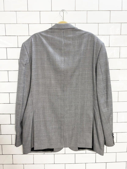 andrew fezza wool - bamboo glen check menswear blazer - good market thrift store