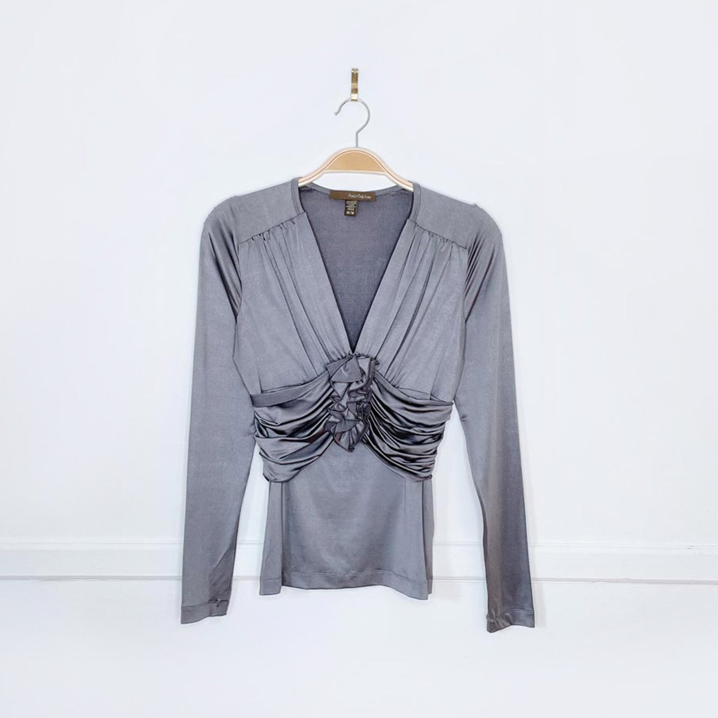 vintage 00s andy thé anh rtw stretch satin top