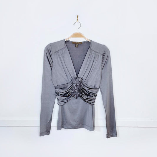 vintage 00s andy thé anh rtw stretch satin top