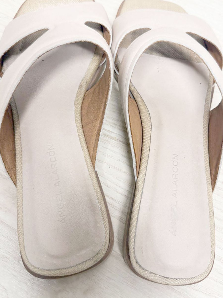 angel alarcon leather cushioned sandal | made in Spain - good market thrift store