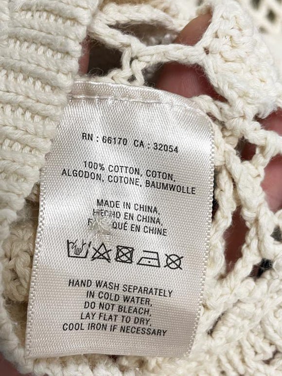 angel of the north crochet floral knit button back top | anthropologie - good market thrift store