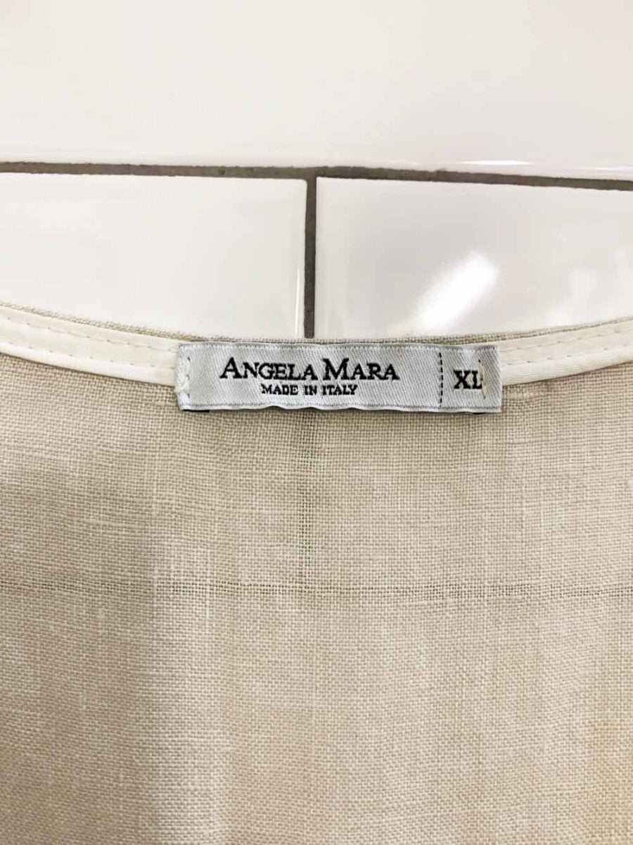 angela mara 100% linen asymmetric midi dress | made in italy - good market thrift store