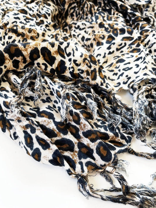 animal print beach sarong wrap skirt / towel - good market thrift store