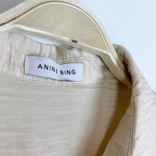 anine bing tio textured button down shirt - size medium