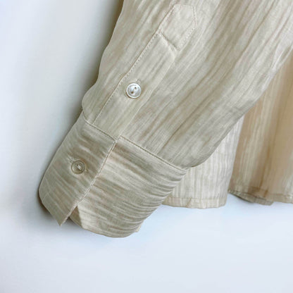 anine bing tio textured button down shirt - size medium