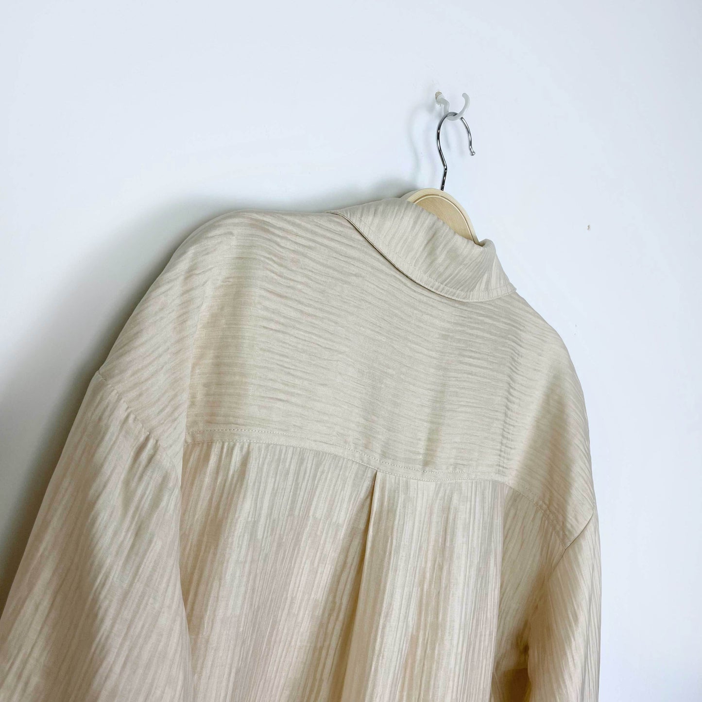 anine bing tio textured button down shirt - size medium