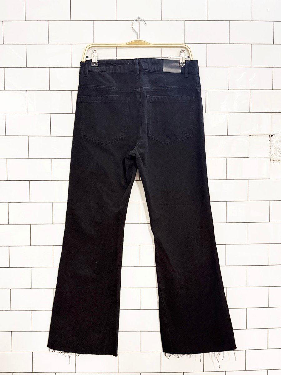 anine bing wide leg raw hem jeans - good market thrift store