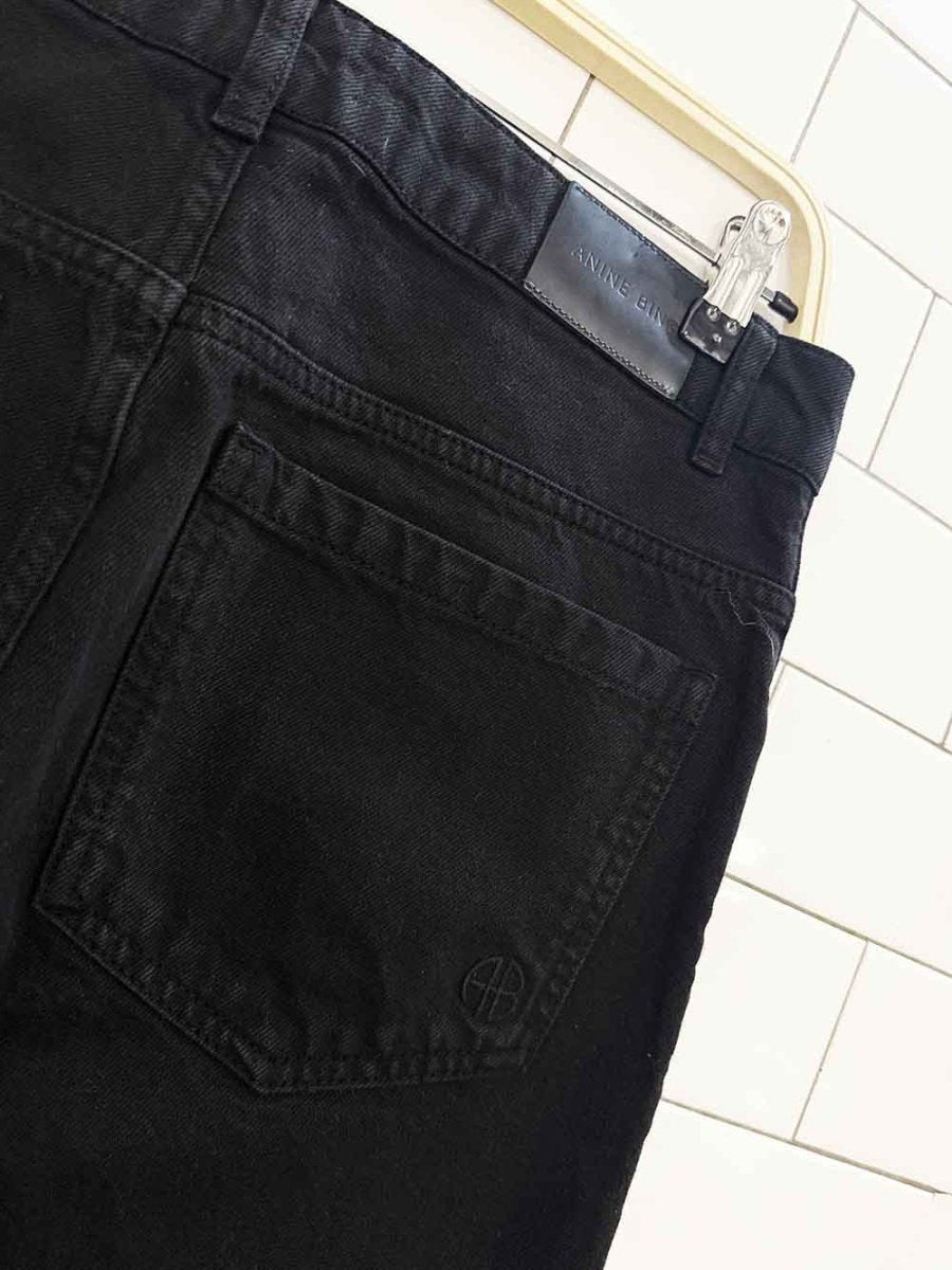 anine bing wide leg raw hem jeans - good market thrift store