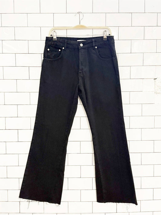 anine bing wide leg raw hem jeans - good market thrift store