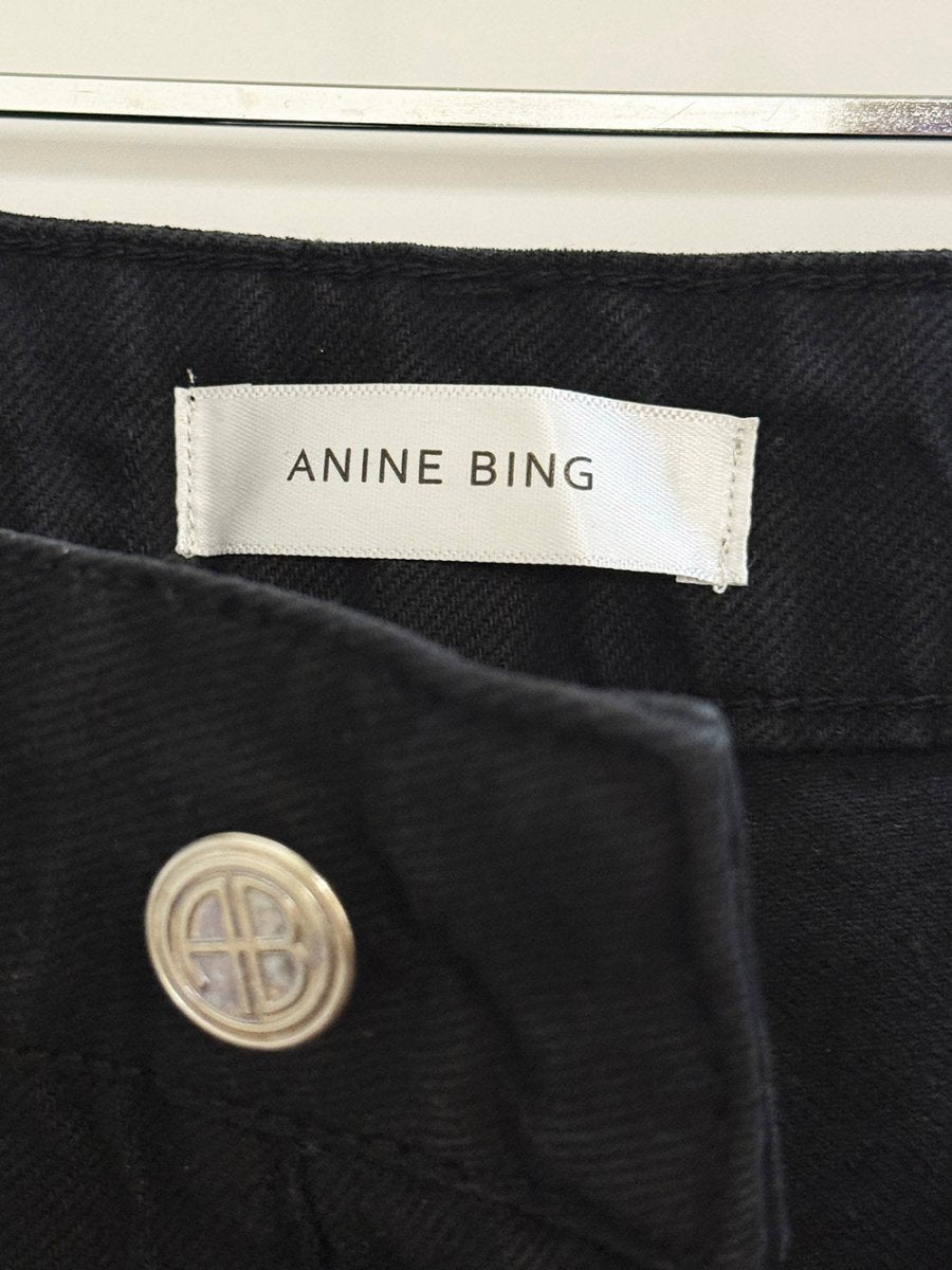 anine bing wide leg raw hem jeans - good market thrift store