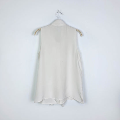 ann mashburn silk tie neck sleeveless blouse - size small