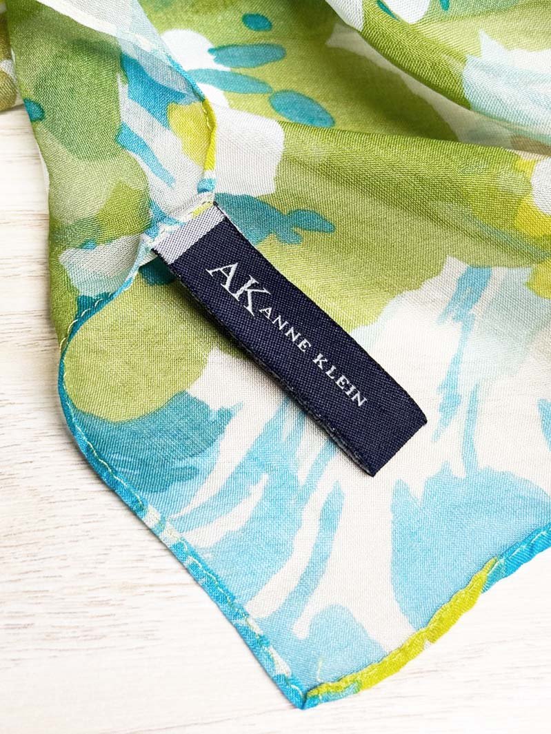 ann klein 100% silk floral scarf - good market thrift store